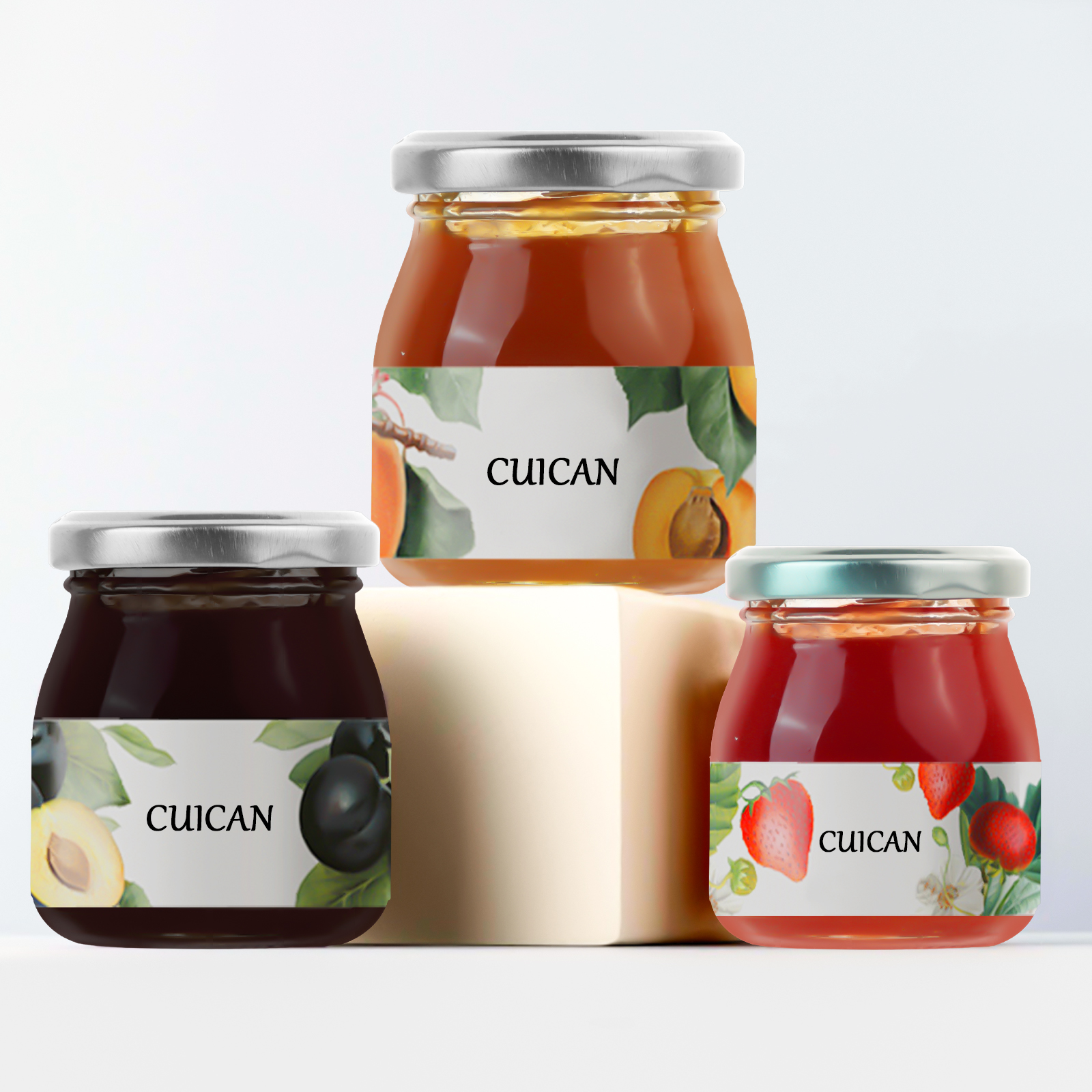 Wholesale glass jam jars with lids,50ml,100ml,170ml,200ml