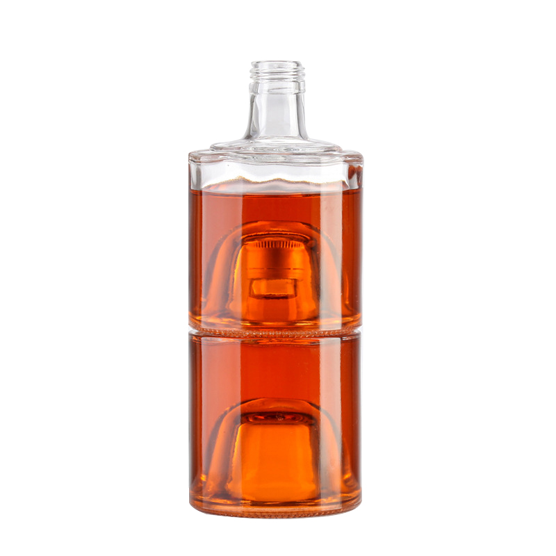 Personlized Products   Glass Canisters With Airtight Lids  - Factory Supplier Round 8oz Wine 285 ml Stackable glass liquor bottle with Punted Bottom Cui Can Glass