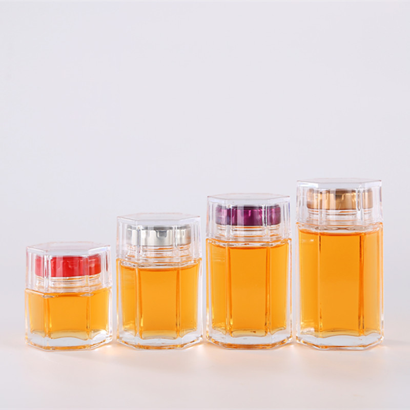 OEM China  Nut Storage Jars  - Wholesale new design honey glass jar high quality Cui Can Glass