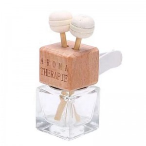 China Wholesale car air fresheners wooden cap square empty aroma car  perfume glass bottle manufacturers and suppliers